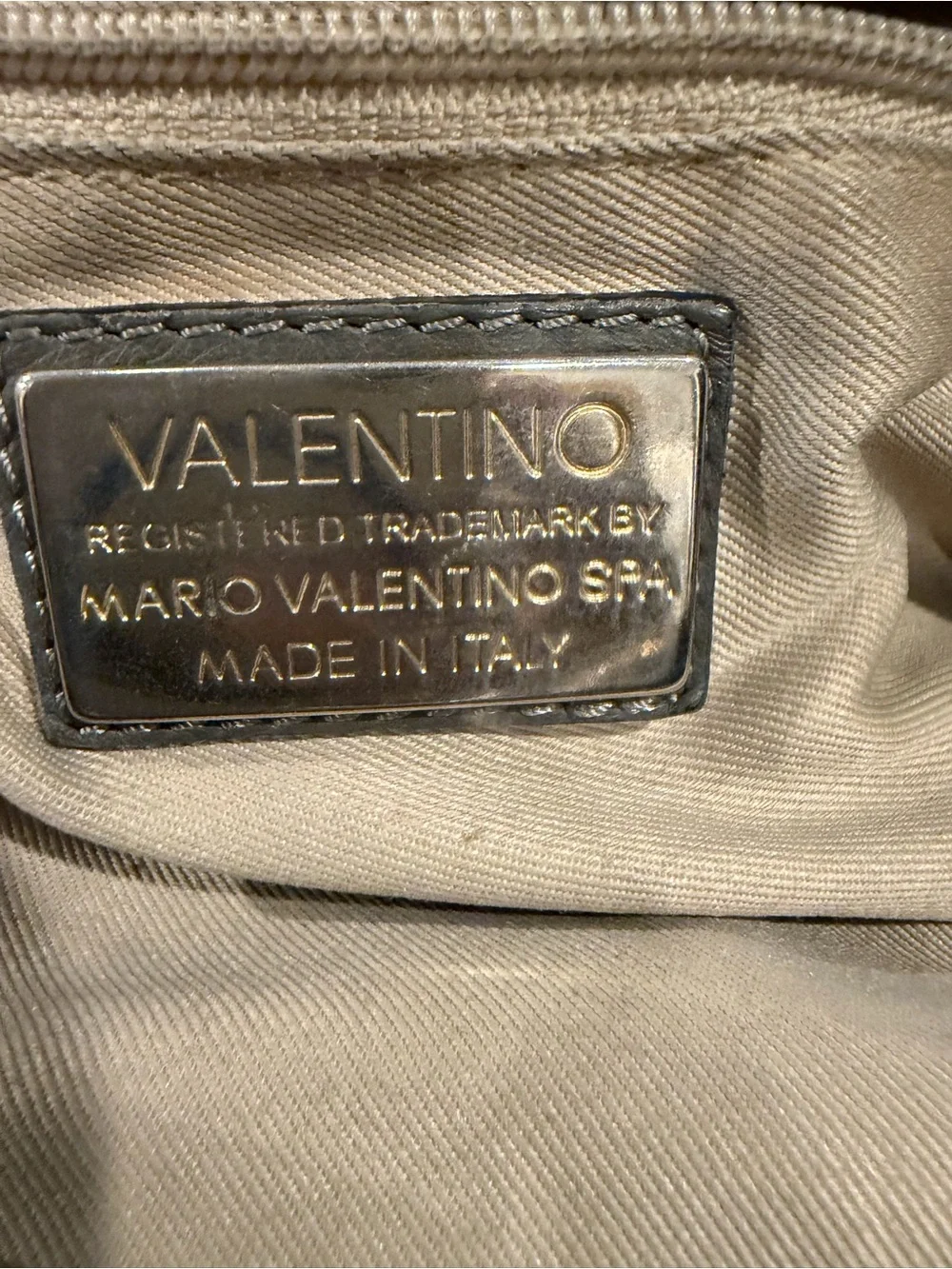 Valentino Olive Green Leather Hobo with Tassel and Gold Hardware